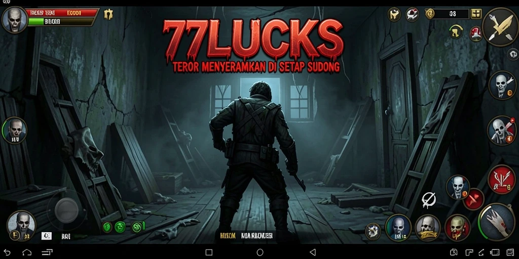Tangkapan layar dari gameplay 77LUCKS yang menyeramkan dan menegangkan.