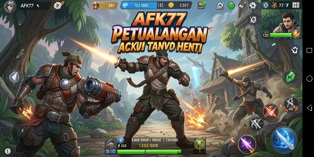 Tampilan dinamis dari gameplay AFK77 yang seru dan memukau.