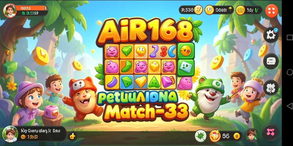 Screenshot gameplay AIR168 menampilkan kombinasi warna yang cerah dan efek ledakan.