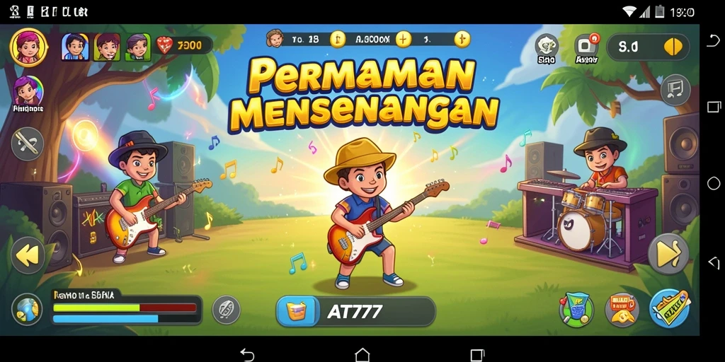 Tampilan seru gameplay AT777 dengan tantangan musik.