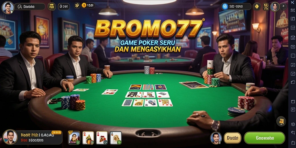 Tampilan gameplay Poker yang menarik di BROMO77.