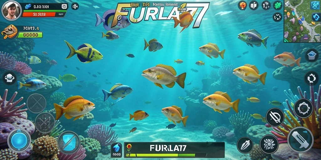 Tampilan screenshot FURLA77 menampilkan aksi tembak ikan yang mendebarkan.