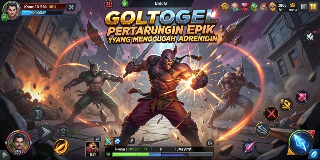 Screenshot GOLTOGEL menampilkan aksi pertarungan yang menegangkan.