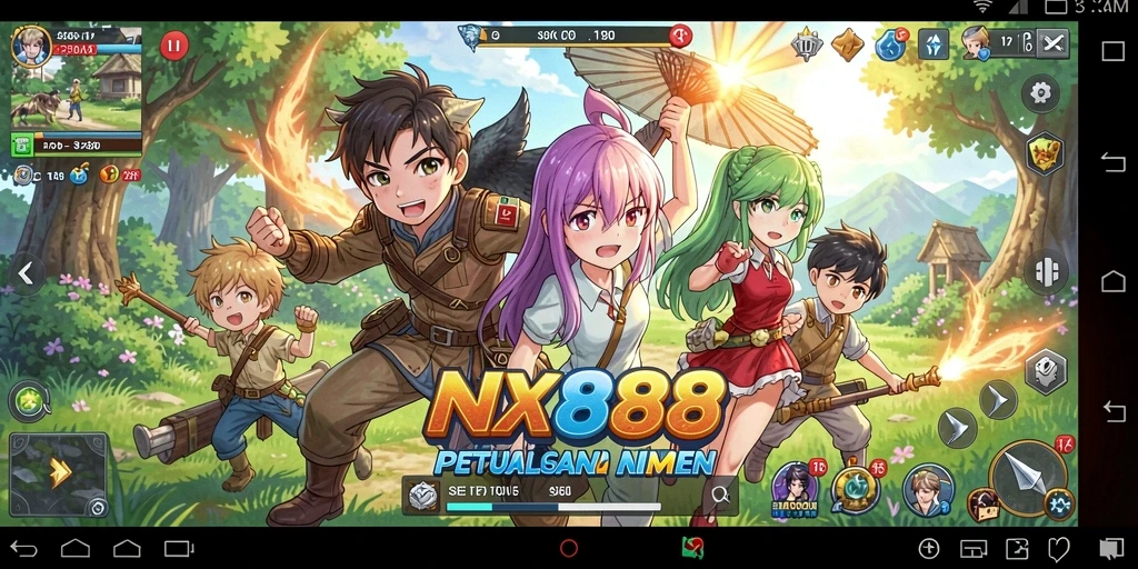 Tampilan aksi gameplay Anime yang mengasyikkan di NX888.
