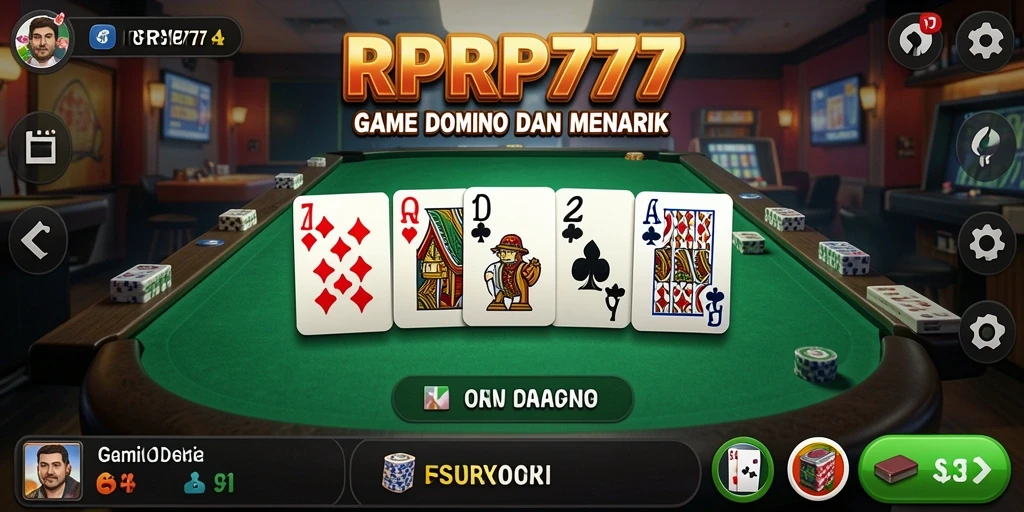 Screenshot RPRP777 menampilkan gameplay Domino yang menarik dan interaktif.