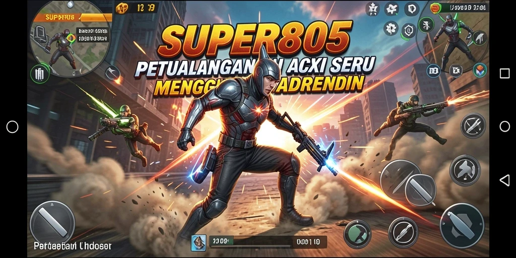 Tampilan gameplay mendebarkan dari SUPER805 dengan aksi intens.