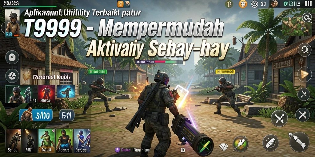 Screenshot utama T9999 menunjukkan antarmuka yang user-friendly dan fitur utama aplikasi Utility.
