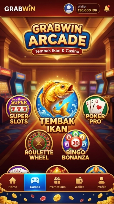 Tampilan utama aplikasi grabwin yang user-friendly.